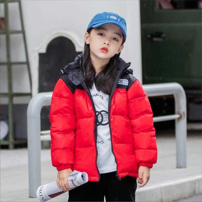 

Children Hooded Down Arrivals Coat Jacket Autumn Winter Boys Girls Cotton padded Parka Coats Thicken Warm Jackets Kids Outwear 100 160cm, Orange