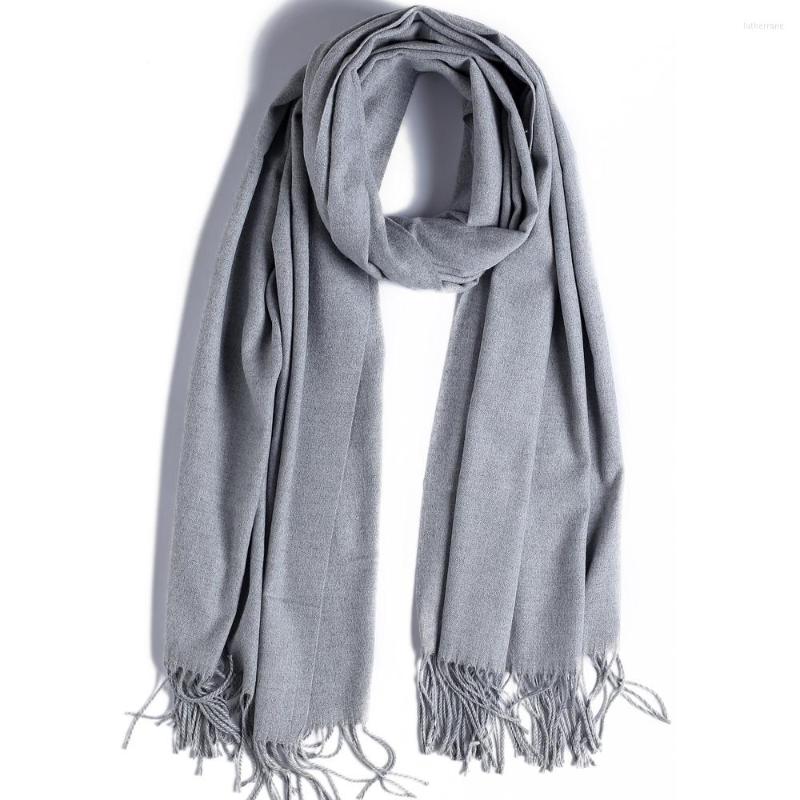 

Scarves Fashion Cashmere Scarf Shawl Solid Autumn Winter Wrap Warm High Quality Soft Hijab Thick Lady Women Wool Luxury Smoke Gray
