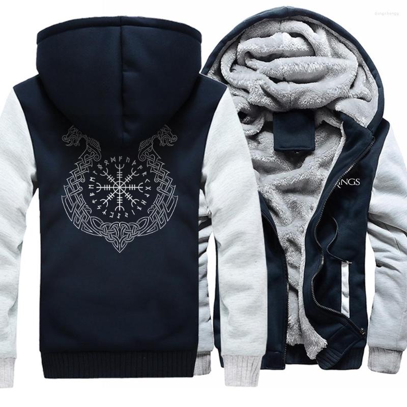 

Men's Jackets Viking Helm Of Awe Dragon Boat Men Winter Thicken Hoodies Fashion Casual Clothes Fleece Windproof Warm Tracksuit Man, Z13-dark blue