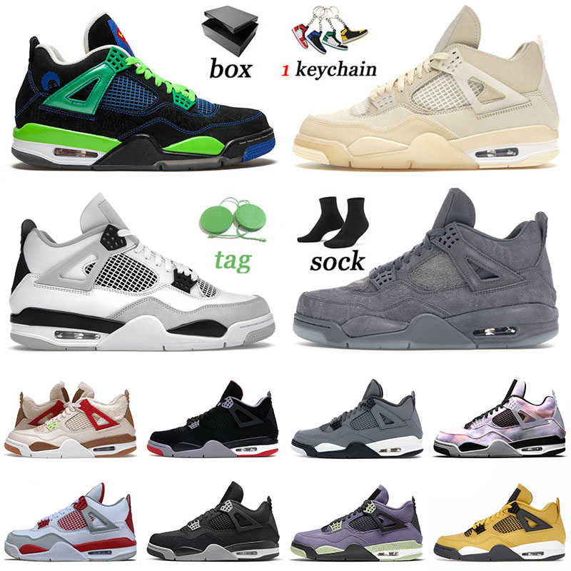 

Men Basketball Jumpman Shoes Athletic Jumpman 4s IV Doernbecher Jorda 4 Offs White Sail Kaws Grey Military Black J4 Trainers Sneakers Big FANX, B34 off sail 36-47