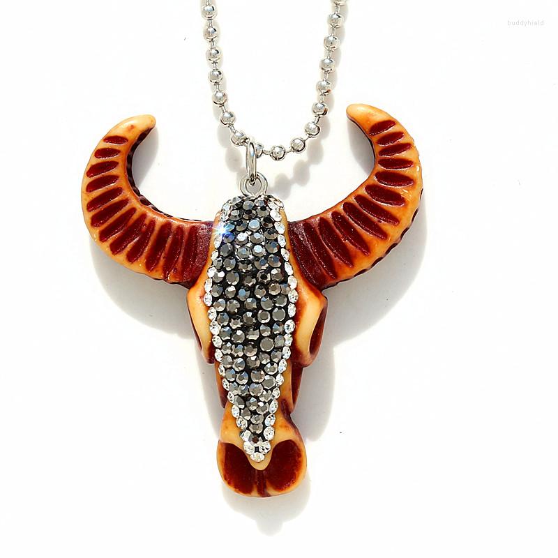 

Pendant Necklaces Tribal Style Necklace Brown OX Unisex Drop