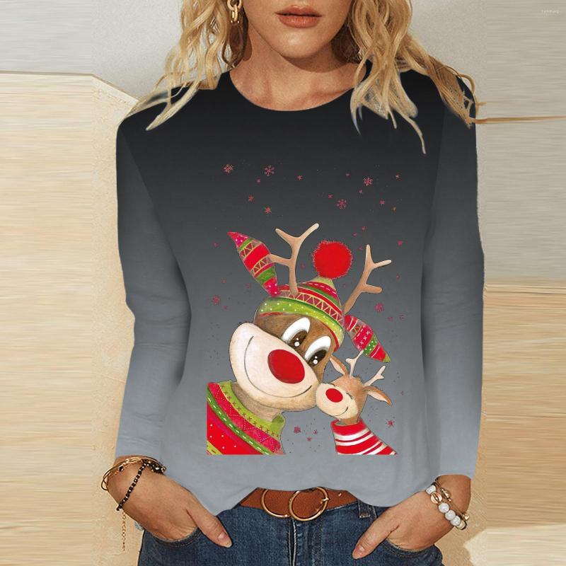 

Women's T Shirts Long Sleeved Tees For Women Womens Daily Christmas Snowflakes Print O Neck Tops Sleeve Round Tee Layering Shirt, Blue