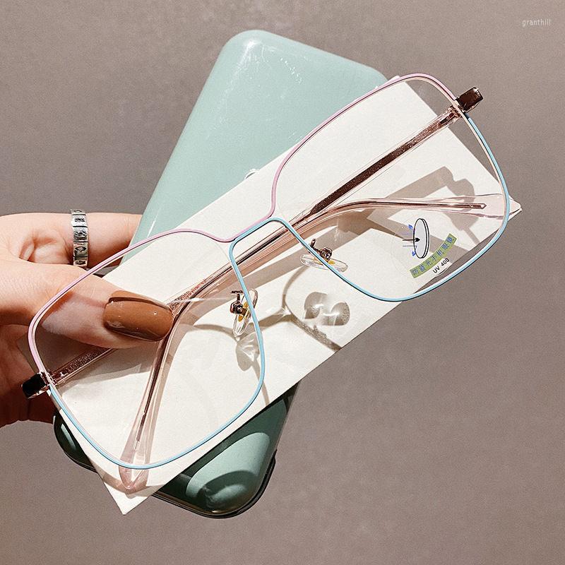 

Sunglasses Frames Anti Blue Light Glasses With Large Frame Vintage Square Eyeglasses Optical Lenses For Woman Men Metal Spectacle