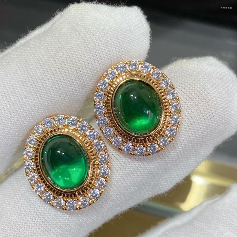 

Stud Earrings Fashion Original Top Quality 925 Sterling Silver Luxury Wedding For Women Ladies Round Jewelry