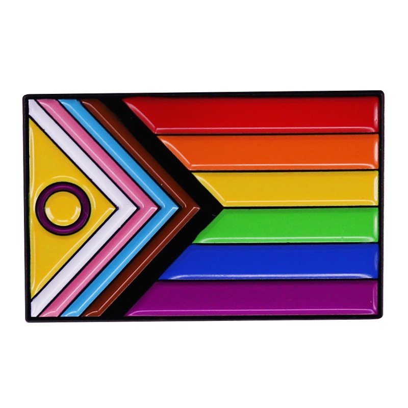 

Rainbow flag brooch enamel pin badge accessories Cute Anime Movies Games Hard Enamel Pins Collect Metal Cartoon Brooch, As picture