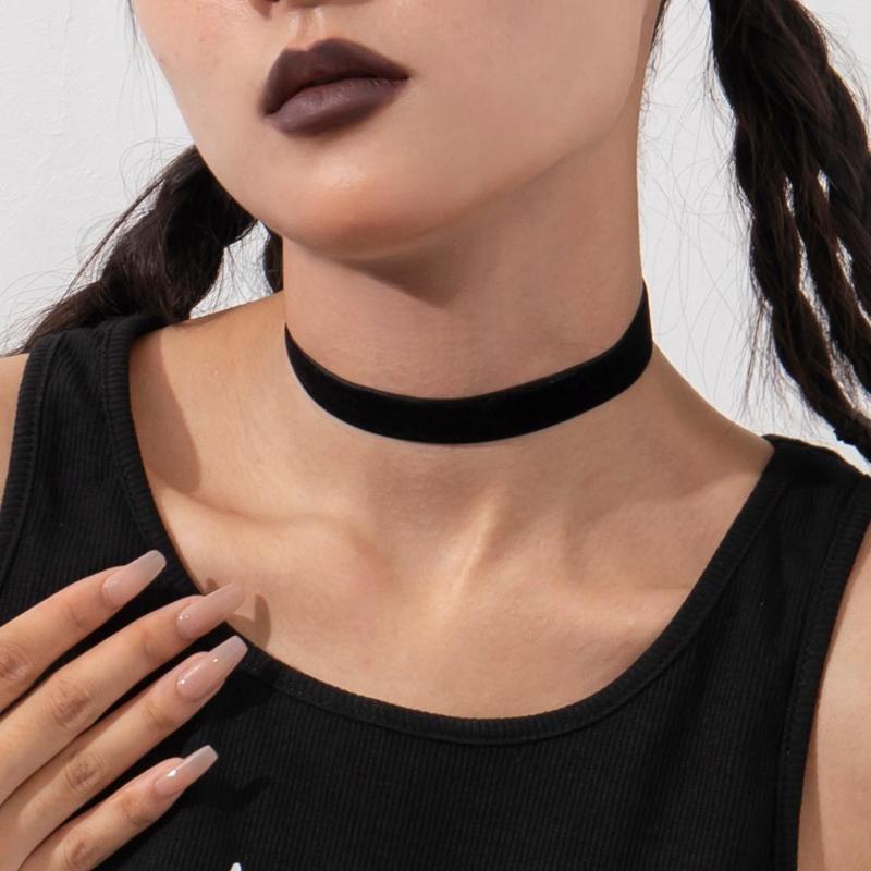 

Choker IngeSight.Z Gothic Style Black Cloth Lace Necklaces Women Rope Neck Decoration 2022 Vintage Charm On The Collar Kpop