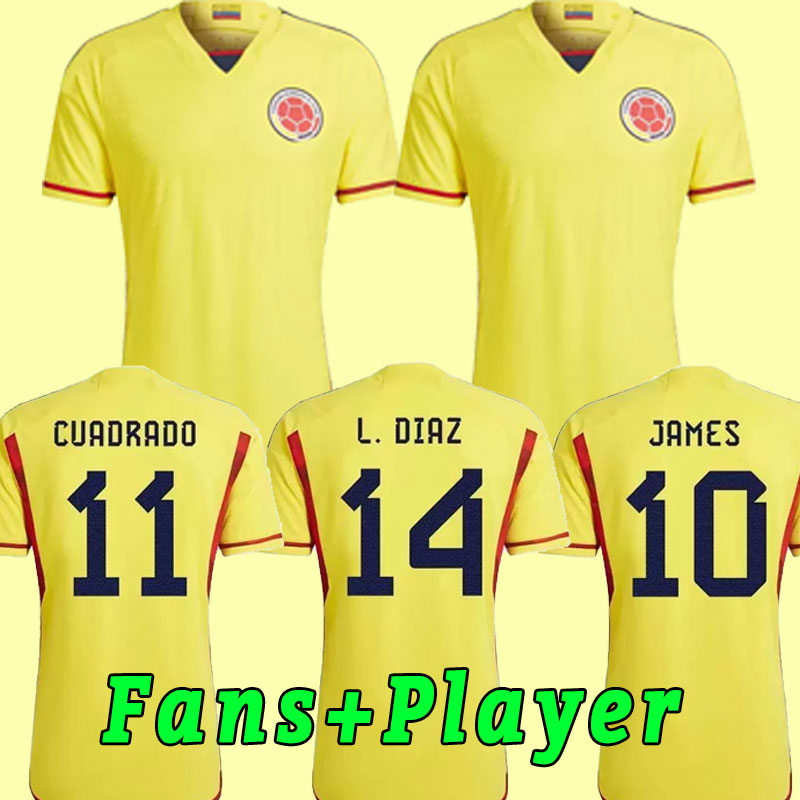 

2022 Colombia #10 JAMES Soccer Jerseys 22/23 Home #9 FALCAO #11 CUADRAD Shirt GUARIN DUVAN L.DIAZ SANCHEZ National Team VALDERRAMA Football uniform shorts pants