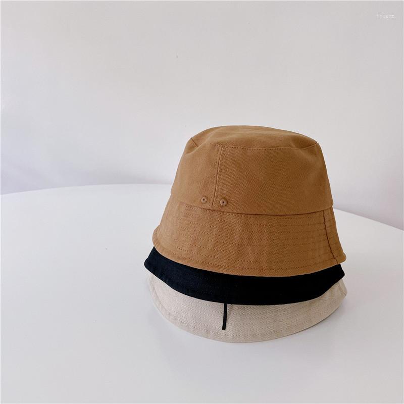 

Berets Early Autumn Japanese Style Simple Fisherman Hat 2022 Children's Cotton Bucket Versatile Boys' And Girls', Photo color