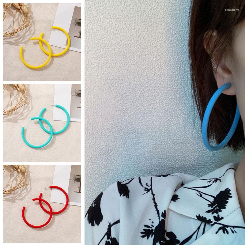 

Hoop Earrings Colorful Exaggerate Large Flat Circle Simple Party Round Lace 60mm For Women's Jewelry