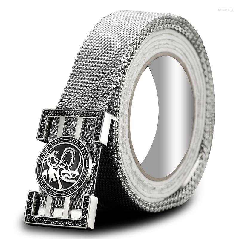 

Belts Men's Stainless Steel All Metal Body Belt. Braided Long Anti Allergy Pocket Knife, Black