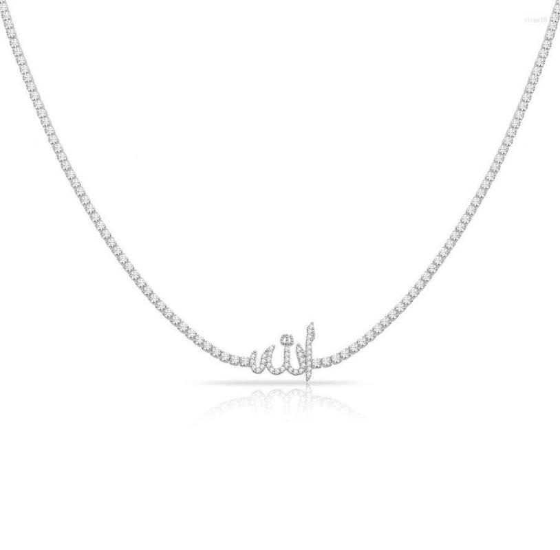 

Chains Arrived Fashion Jewelry Micro Pave CZ Arabic Letter Love Charm Slim 2MM Tennis Chain Necklace
