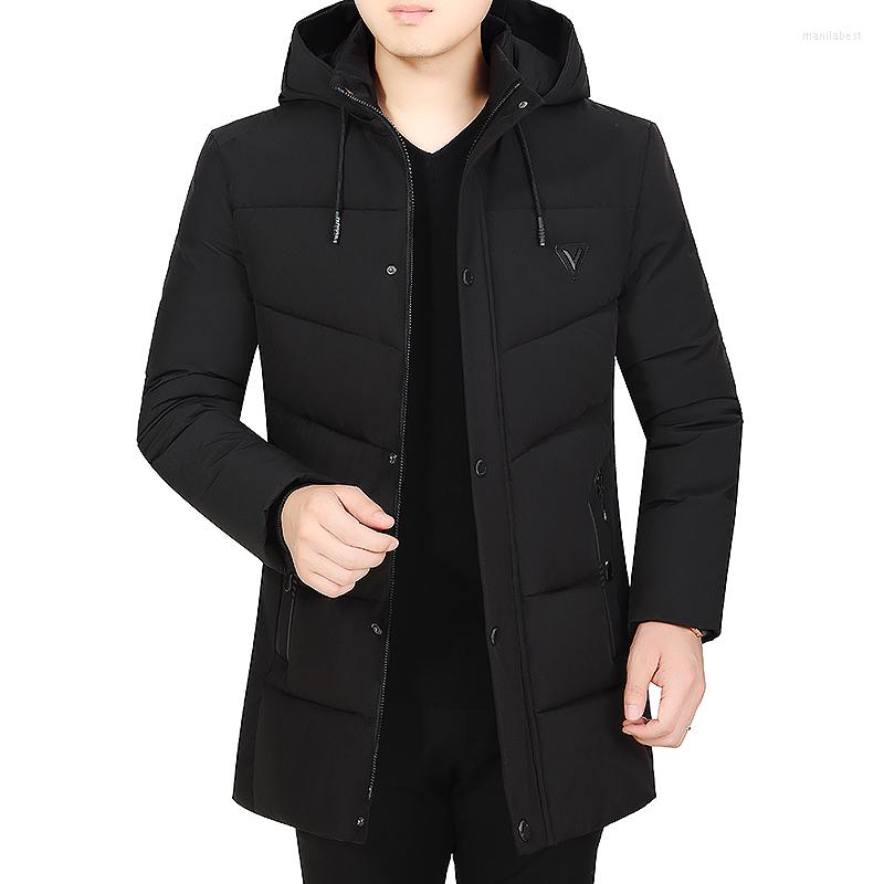 

Men's Down Men Winter Jackets With Hooded -20 Degree Outerwear Warm Thicken Parka Jacket Casual Fashion Male Overcoat Streetwear, Black