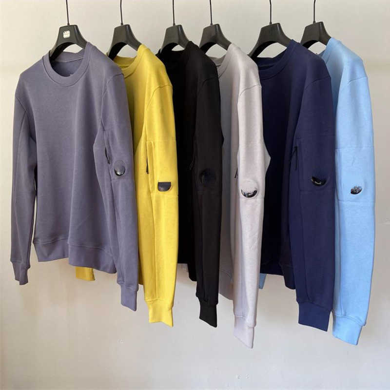

High-end cp spring autumn mens sweater designer long sleeved T shirt loose casual sweatshirt round neck pullover coat youth womens fashion, Lemon yellow