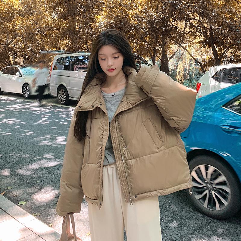 

Women's Trench Coats Parka Winter Jacket Women Clothes Thick 2022 Autumn Solid Color Oversized Women's Stand-up Collar With Bag Loose, Black