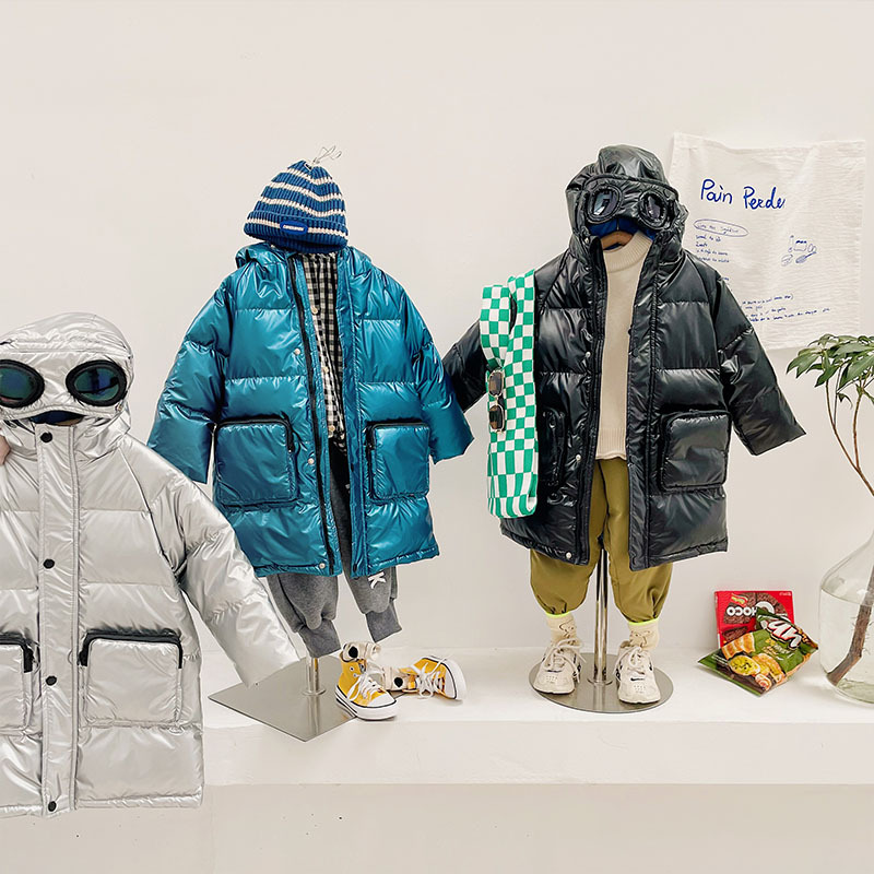 kids Down Coat Winter Children Outwear Girls Clothes Clothing Wear Childrens Jacket In The Long Boys Black White Duck Thick