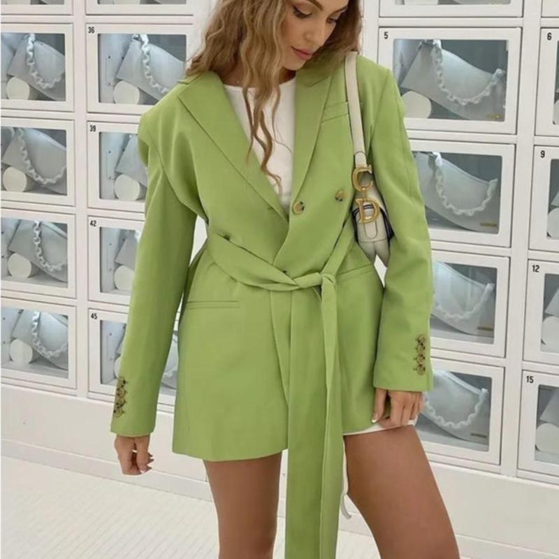 

Women' Suits 2022 Elegant Coats Jacket Outerwear Blazer Green Blazers Women OL Lady Midi, Khaki