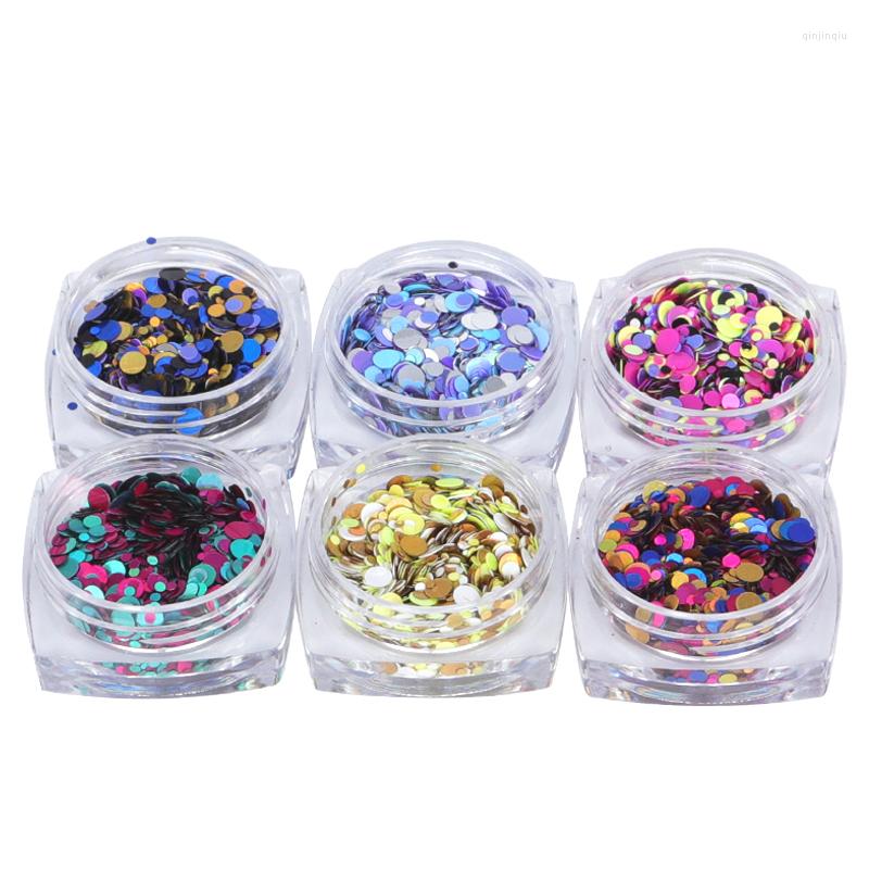 

Nail Glitter 1 Set Mixed Size Ultrathin Sequins Art Flakes Chunky Dazzling Paillette Round Sparkly Manicure Accessories