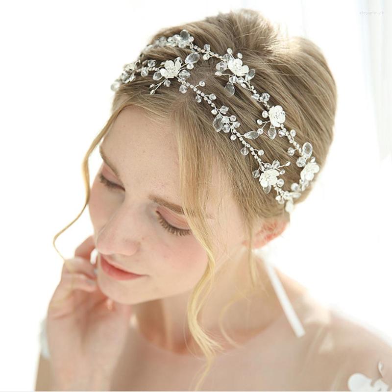 

Headpieces HP340 Alloyed Flower And Crystal Bride Headdress With Ribbon Wedding Engagement Party Prom Girl Hair Ornaments Headband