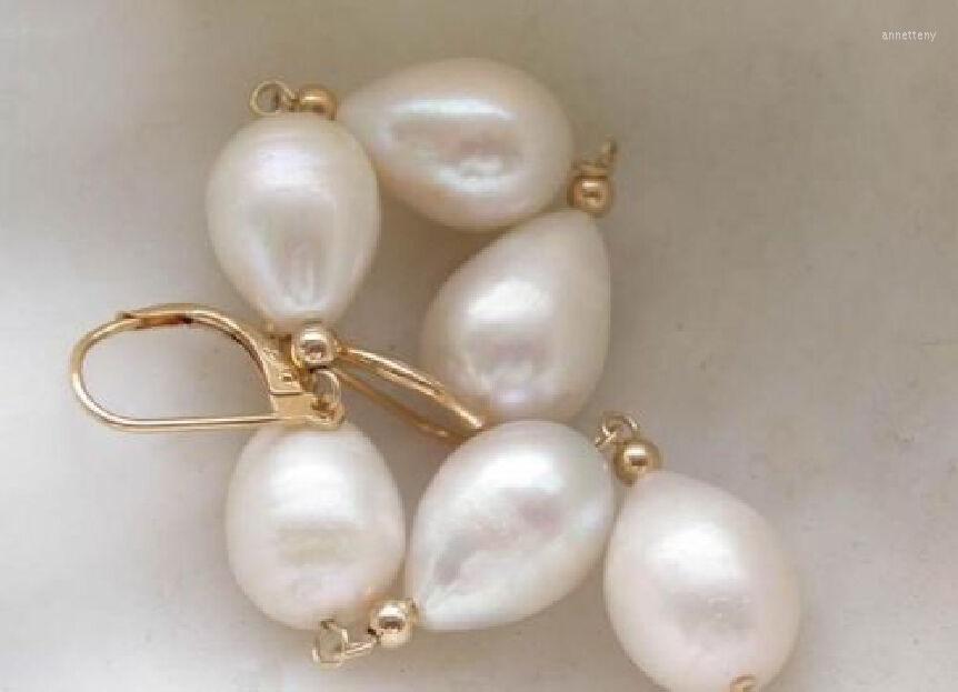 

Dangle Earrings PERFECT A PAIR 9-10MM SOUTH SEA WHITE NATURAL PEARL EARRING