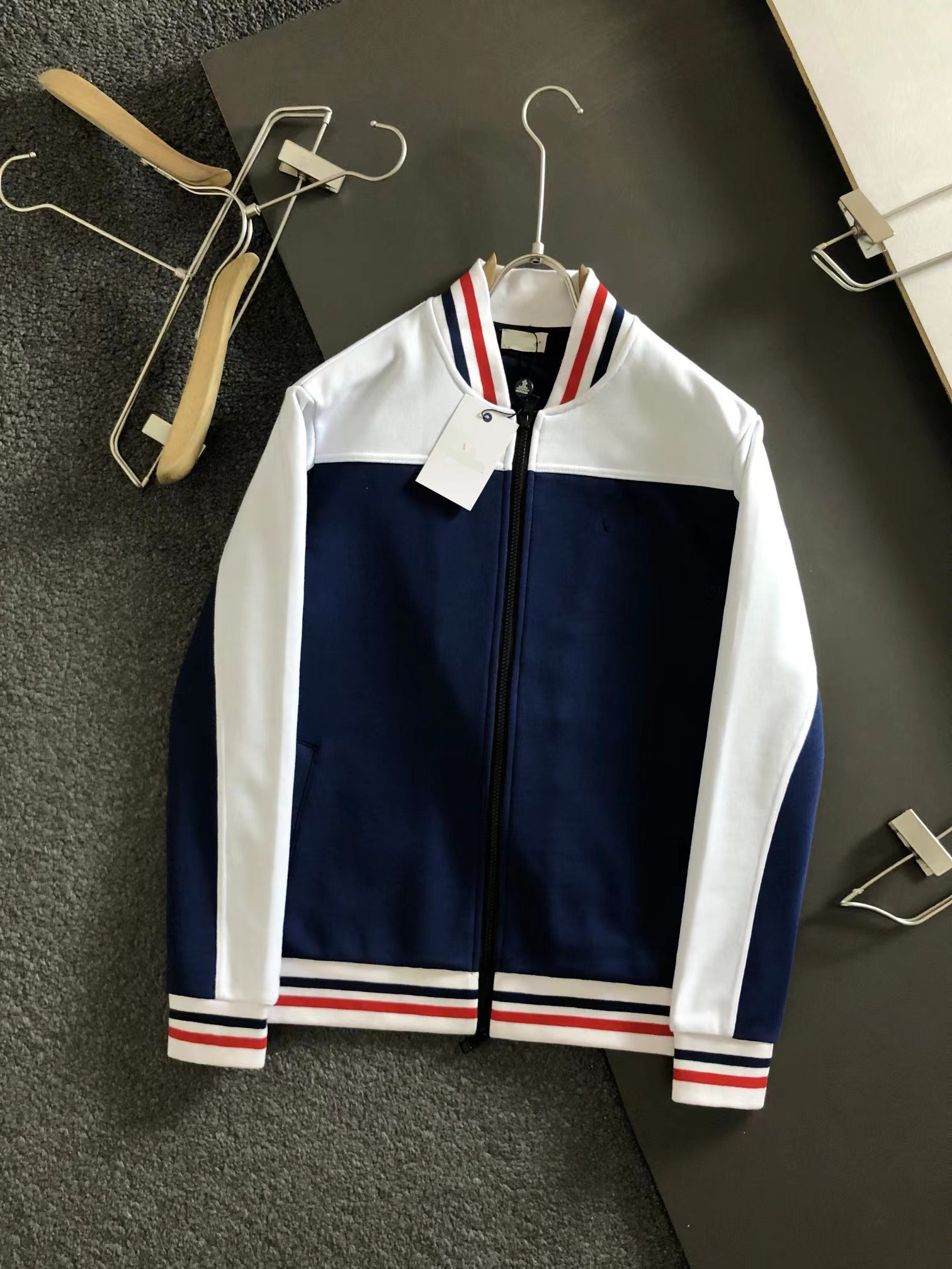 

Famous Men's Baseball Jacket Slim Striped Letter Print Zip Bomber Jacket Uniform Fashion M-3XL#56