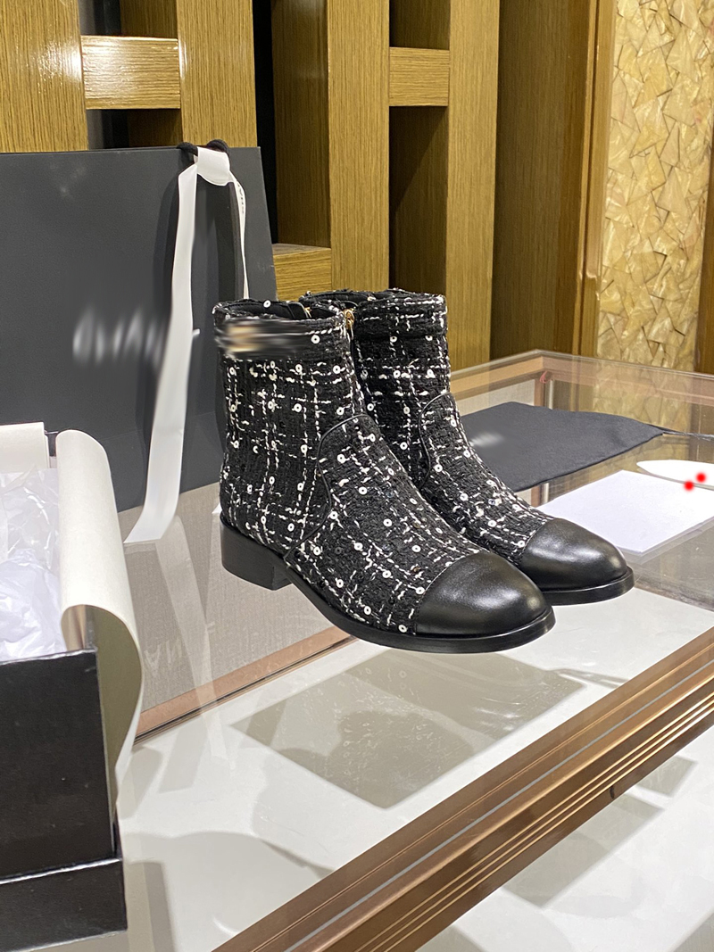

2023 Luxury Designer Boots Double G Splicing Leather Shoes Autumn Winter Martin Boot Ladies Ankle Cowskin Shoe Fashion Camfort Booties With Box -M1014, Picture color