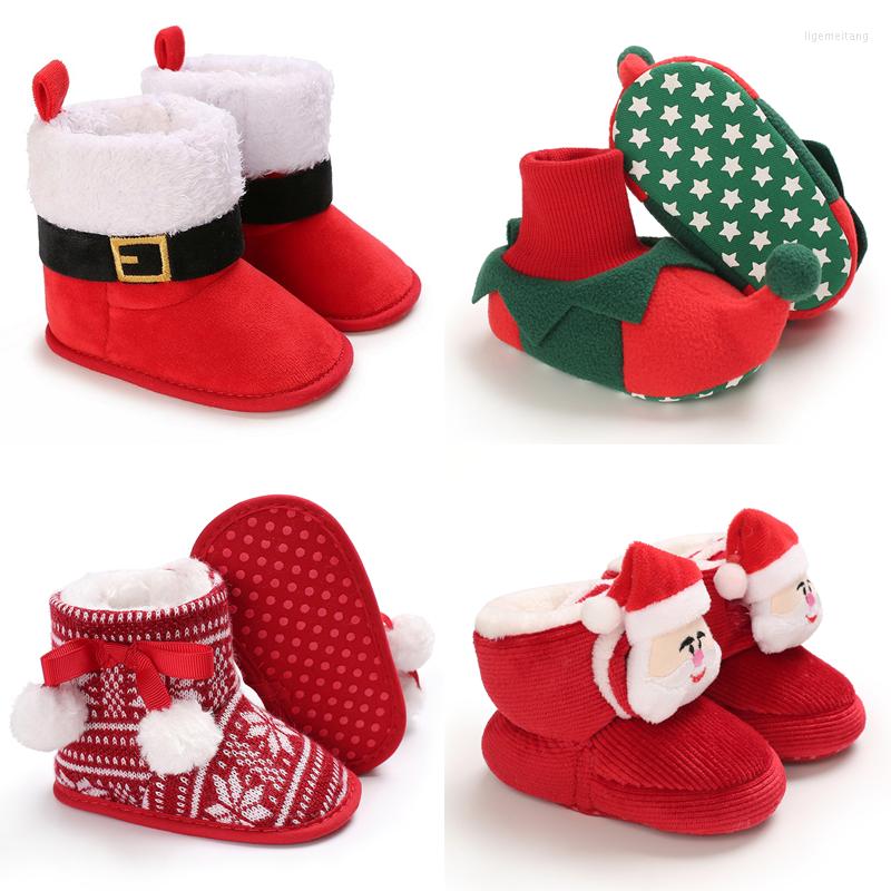 

Boots 2022 Christmas Cute Snow Cotton Warm Infant Soft Soled Born Winter Baby Shoes For Girl Anti-slip Booties, B169