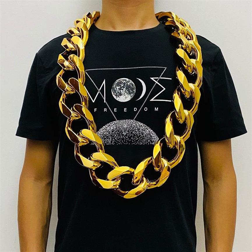 

Chains Fake Big Gold Chain Men Domineering Hip-Hop Gothic Christmas Gift Plastic Performance Props Local Nouveau Riche Jewelry234w