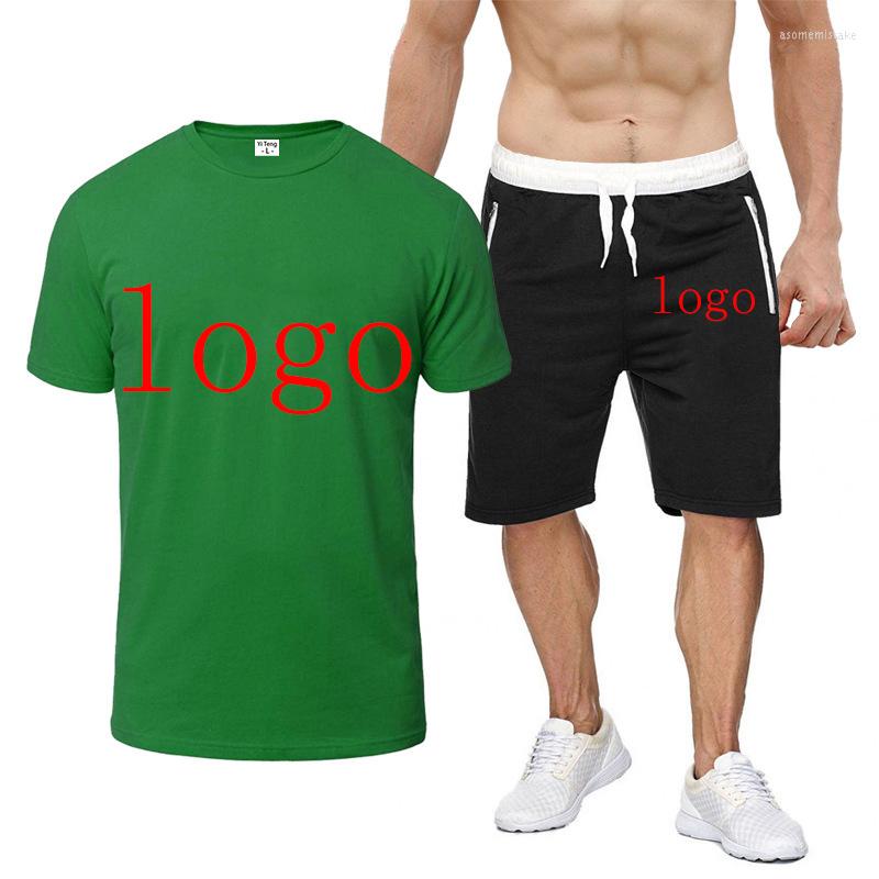 

Men' Tracksuits 2022 Men' Summer Custom Logo Design Comfortable T-Shirts Shorts Sleeve Pure Cotton Tops Sports Suits