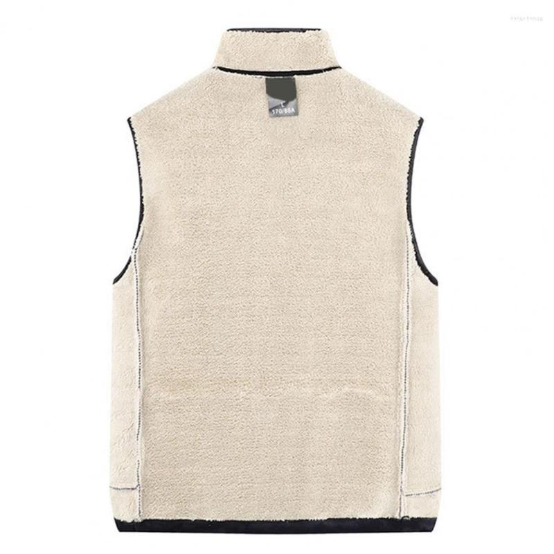

Men's Vests Chic Vest Coat Versatile Jacket Thickened Winter Pure Color Stand Collar Outerwear Coldproof, Black