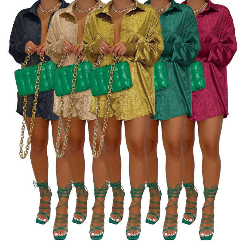 

Retail Designer Womens Long Shirt Nightclub Light Jacquard Dark Stripe Short Dress, Gold