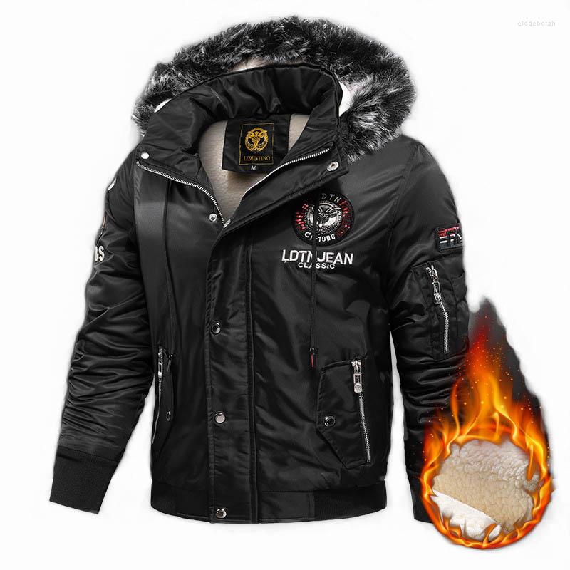 

Men's Jackets Mcikkny Men Winter Warm And Coats Fleece Lined Casual Outwear Tops For Male Clothing Windbreak Size -4XL, Black