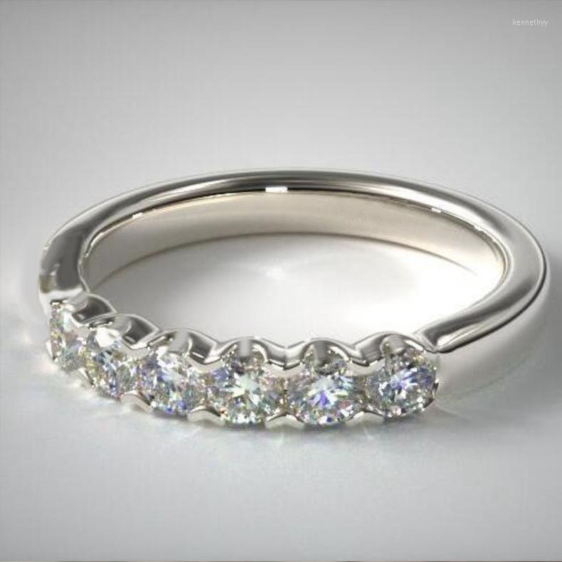 

Wedding Rings Luxury Simple Crystal Ring Exquisite Women Inlay Zircon Romantic Charm Bridal Eternity Engagement Jewelry Gifts