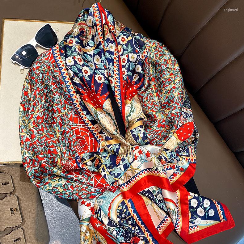 

Scarves Designer Brand Women Scarf Floral Print Large Size Pashmina Lady Shawls Winter Warm Treelpattern Foulard Hijabs W144