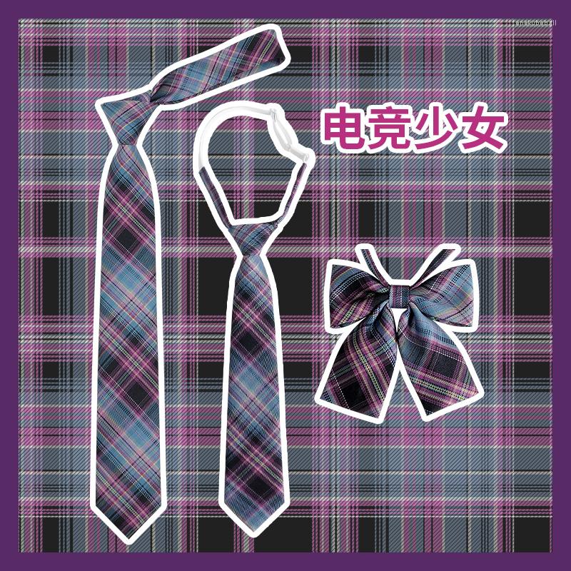 

Bow Ties E-Sports Girl Japanese JK Uniform Lazy Tie-Free College Style Skirt Same Tie Female DK Hand-Beating Student Bluzka Damska