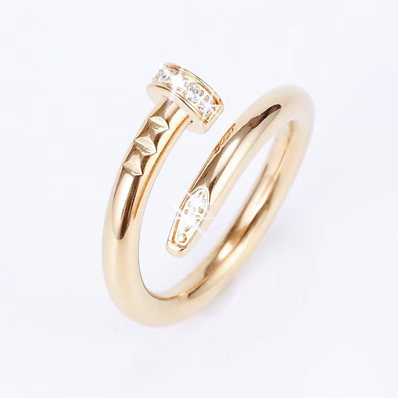 18k gold highend fashion nail ring designer ring men and women cuffs gift 316l stainless steel wholesale-image-816666654