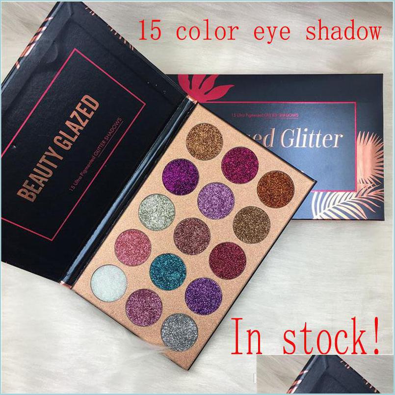 

Eye Shadow Makeup Beauty Glazed Glitter Eyeshadow Palette Tra Shimmer 15 Colors Eye Shadow New Brand Face Cosmetics Drop Delivery He Dh4Wb, Multi
