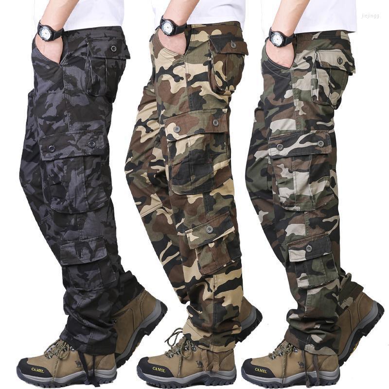 

Men's Pants 2023 Autumn Camouflage Men Straight Loose Long Army Trousers Casual Military Pantalon Cargo Hombre, Black