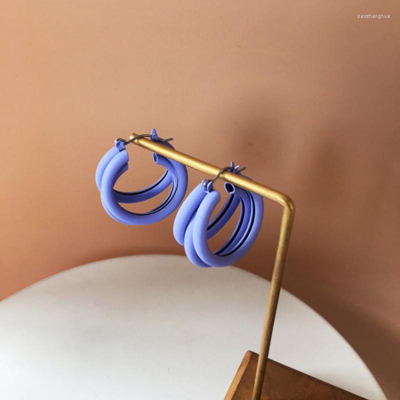 

Hoop Earrings Bohemian Style Purple Color Small Earring For Women Ear Accessories Fashion Jewelry 2022 Round Circle