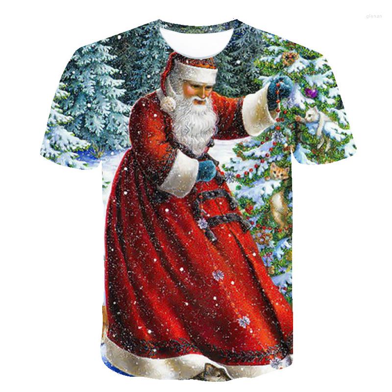 

Men's T Shirts 2022 Summer Christmas Shirt 3D Printed Man Santa Claus Casual Short-Sleeved Fashion Teenager Tees Top Oversized, D-7