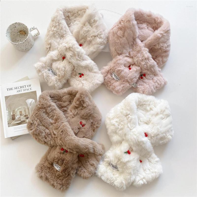 

Scarves Korea Stylish Winter Warm Scarf Women Shawl Wrap Girls Lovely Solid Color Flurry Thick Neckercheif Student Cute Bandana