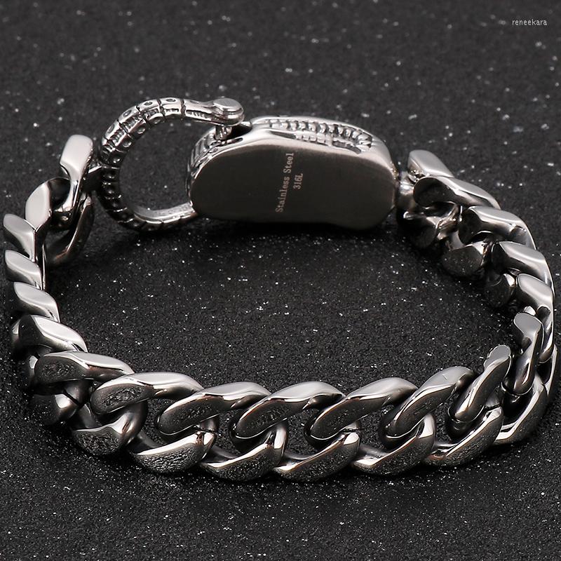 

Link Bracelets Stainless Steel Curb Chain Men Bracelet On Hand Accessories Vintage Wristband Male Jewelry Wholesale Friendship Birthday