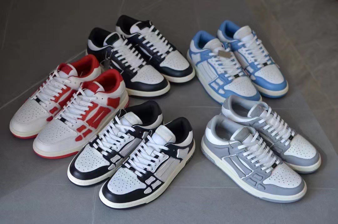 

2022 Designer Skel Top Low Bones Leather Shoes Sneakers Skeleton Blue Red White Black Green Grey Brown Men Women Outdoor Sports Trainers Men's With Original Box 36-46, 18
