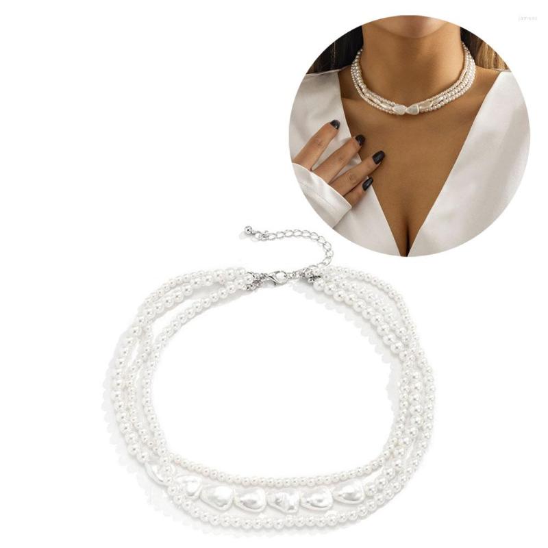 

Choker Exquisite Pearl Necklace For Women Wedding Elegant Jewelry Multilayer Imitation Chain