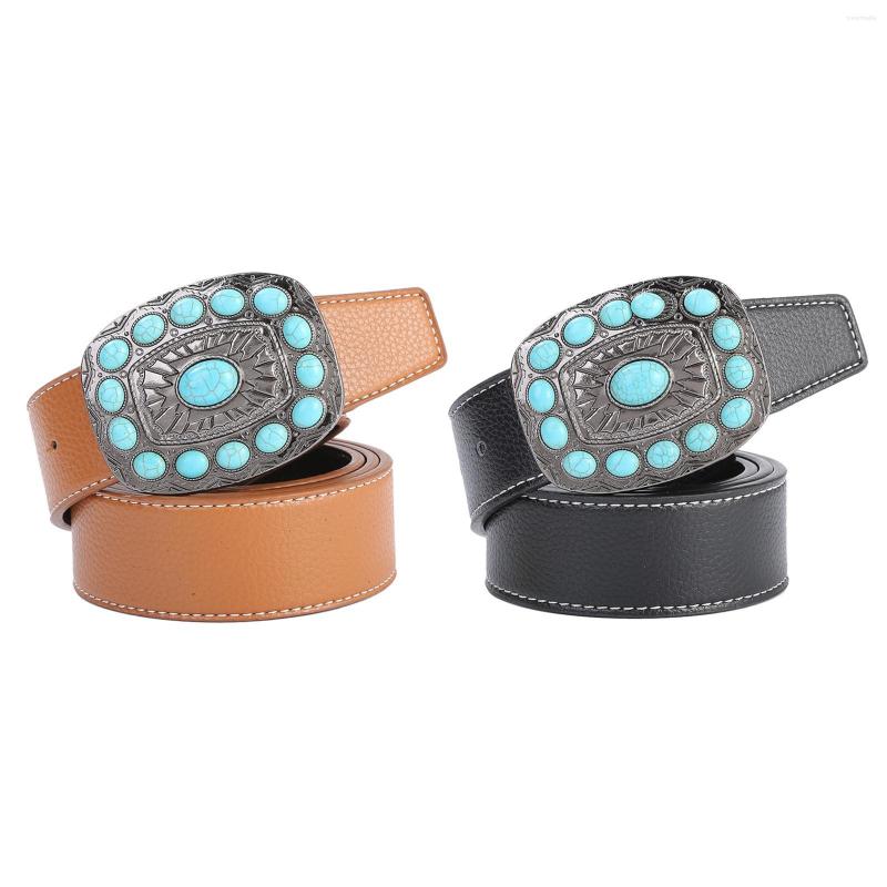 

Belts Fashion Men Belt Western Leather Versatile Waist Strap Jeans Pants, Brown