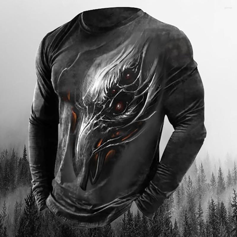 

Men' T Shirts Men' Oversized Long Sleeve T-shirts Horror Skulls 3d Printed Fashion Autumn Street Hip Hop Loose O-neck Male Vintage, Ofsc-00430