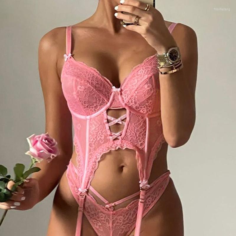 

Women' Tanks Women' Floral Lace Corsets Summer Sexy Sleeveless V Neck Cut Out Irregular Hem Bustier Crop Tops E-Girls Party Club Basic, Pink