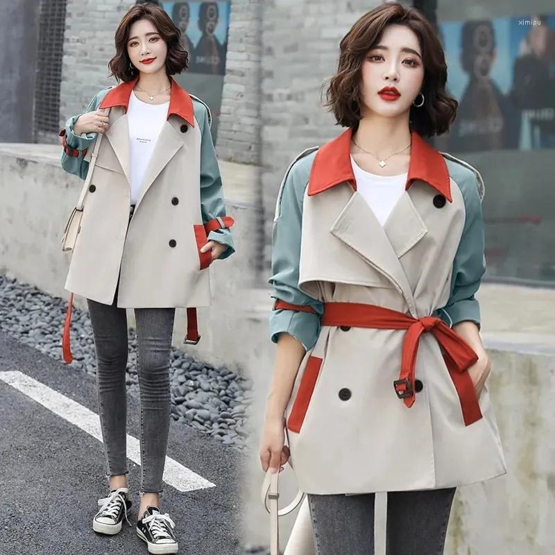 

Women's Trench Coats Nice Spring Autumn Long Coat Women Double Breasted Slim Windbreaker Female Outwear Loose Casual Overcoat, Photo color