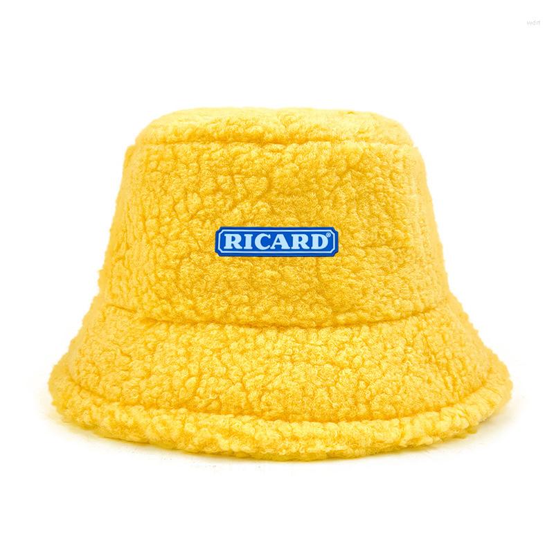 

Berets Lamb Faux Fur RICARD Bob Bucket Hat Adjustable Winter Warm Velvet Hats Caps For Women Lady Outdoor And Men Panama Fisherman, Red