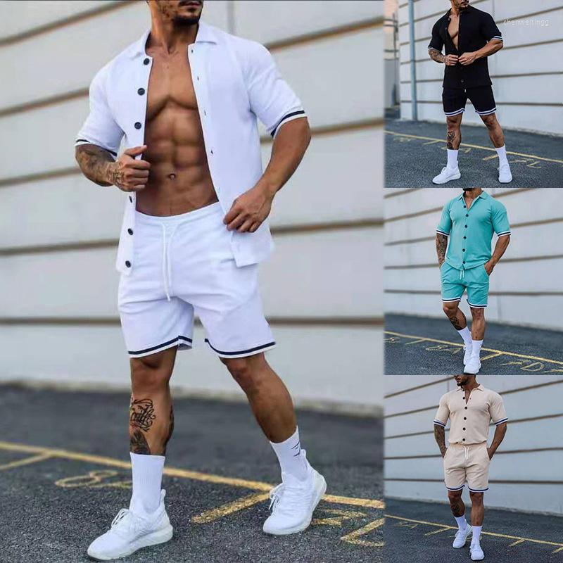 

Men's Tracksuits Men's Fitness Tracksuit 2 Piece Sport Set Summer Jogging Suit Fashion Short Shirt Shorts Sets Mens Casual Solid, Black