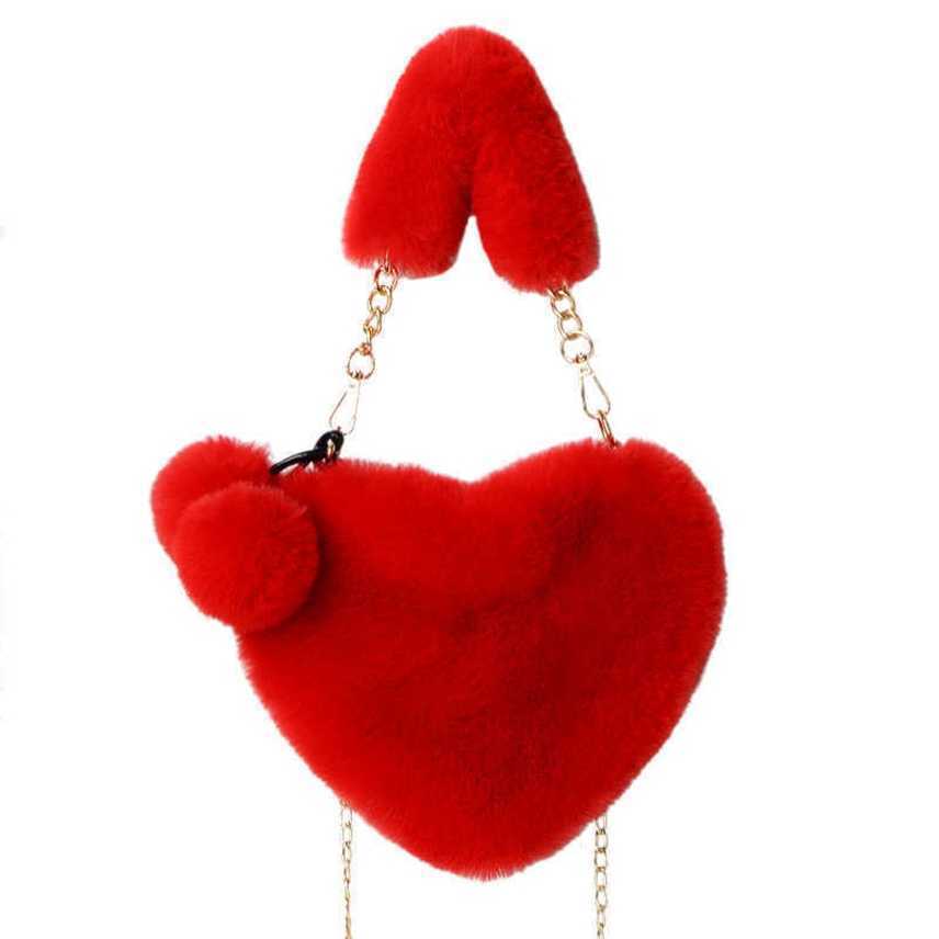 

Messenger Bags 2022 Big Love Ball Gift Handheld Plush Bag small handbags for womens, Ginger
